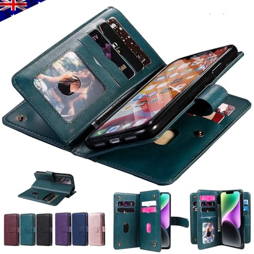 Housse Samsung A23E avec fentes cartes étui portefeuille bleu support visionnage