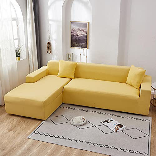 Funda para sofá chaise longue de 4 plazas, ajuste elástico, protección para mascotas, uso en todas las estaciones