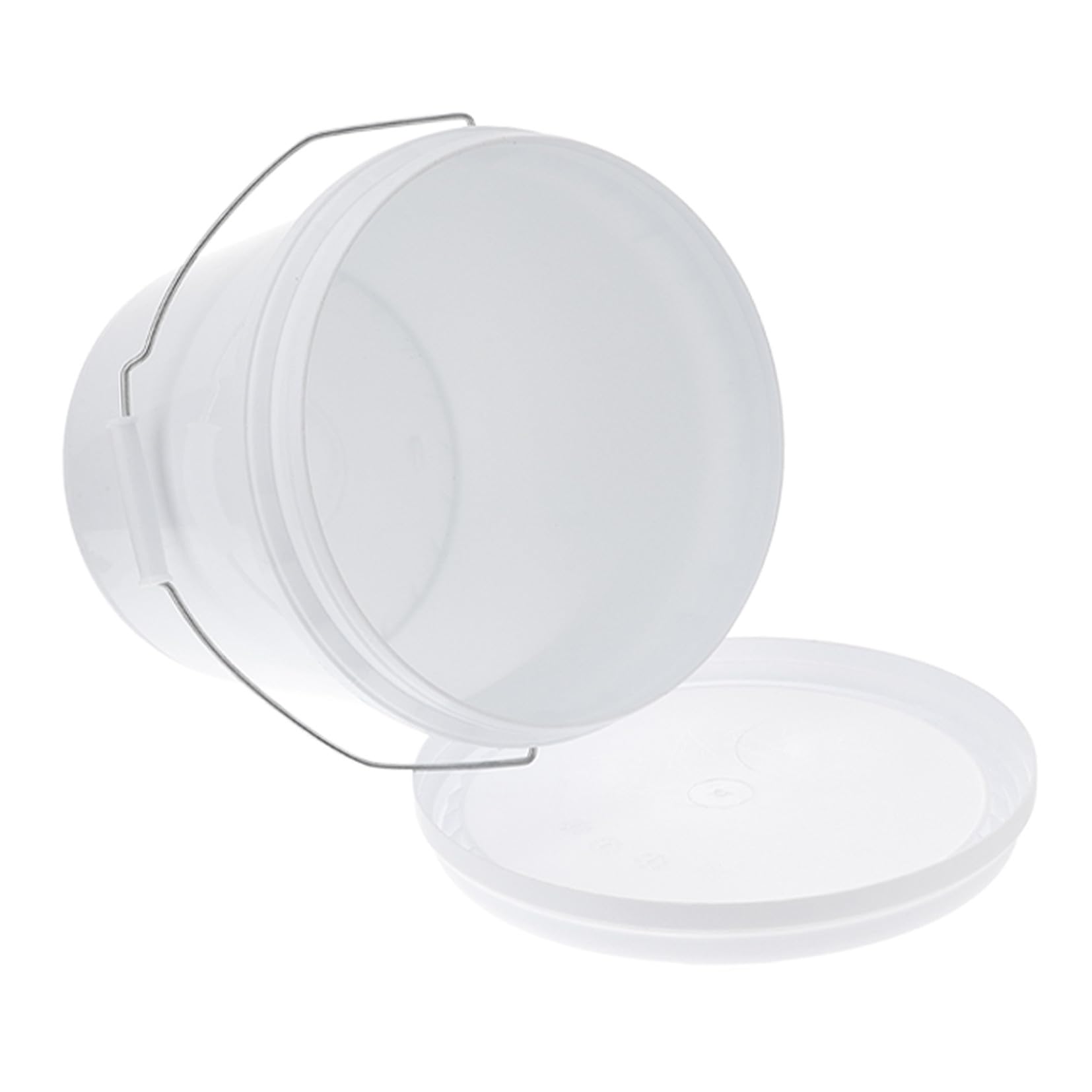 KOMBIUDA Seau Ménager pour Usage Domestique et Poignée Ergonomique et Peinture en Plastique Blanc 10l Couvercle Hermétique