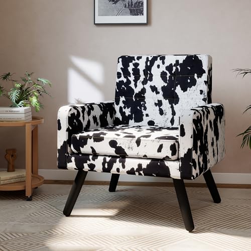 Skandiquip Accent Chair for Living Room Modern Comfy Armchair Cow Pattern