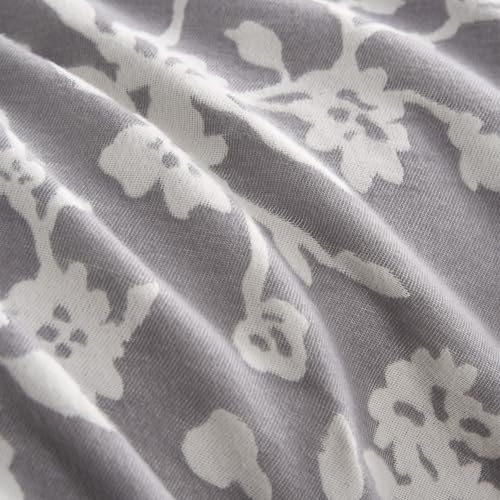 Lucky Brand Fiora Floral Grey Duvet Cover Set - Full/Queen Size - 3 Piece Luxurious Bedding Ensemble