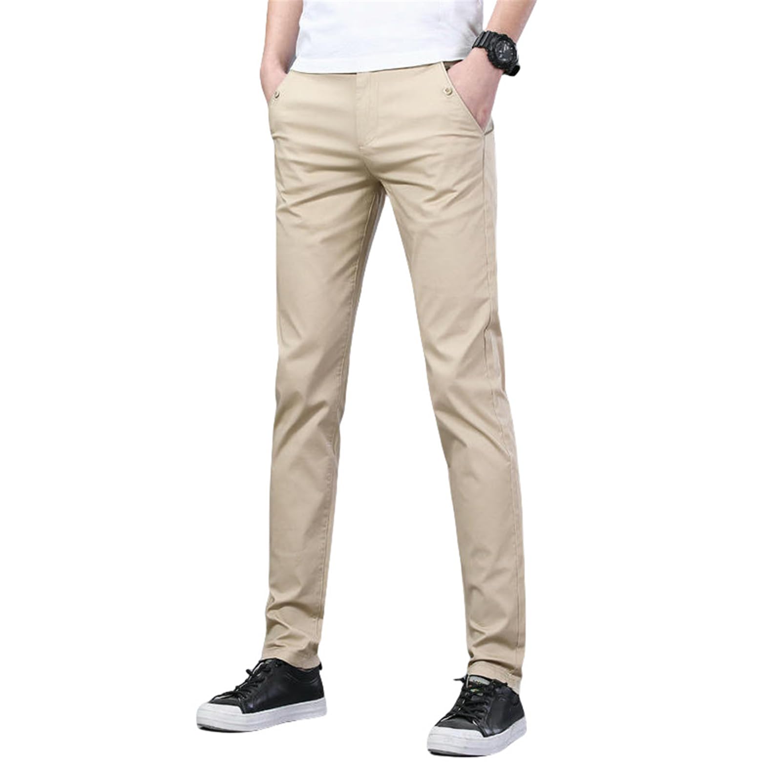 USTZFTBCL Uomo Primavera Autunno Slim sciancrato Casual Pantaloni Estati sottili