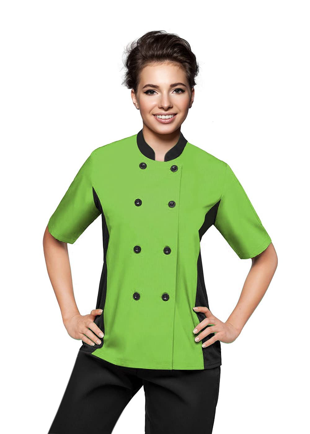 Short Sleeves side Mesh Vented Chef Coat Jacket Uniform for Women Food  Service, Caterers, Bakers and Culinary Professional