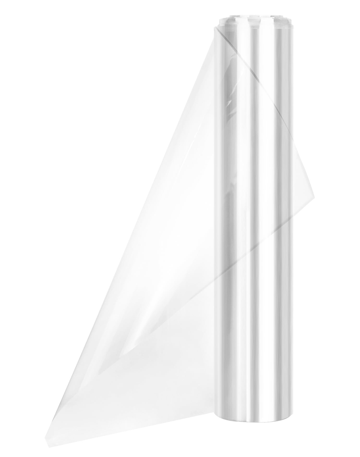 QWORK® Cellophane Wrap Roll, 80CM X 60M, Clear Wrapping Paper, Hamper Wrapping Cellophane, For Wrapping Flowers, Gifts