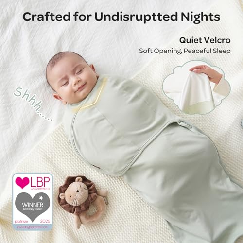 Image of Momcozy Swaddles for Newborns, Quiet Fastener Swaddle Suitable for Infant 0-3 Months, New-Parent-Friendly Sleep Sack, Reduce Startle Reflex, Newborn Boys Girls Registry Essentials, 2-Pack, Serenity