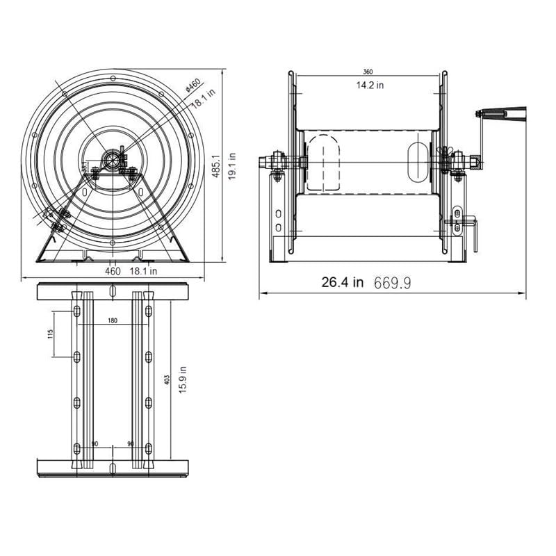 P Series Performance Hose Reels Blue 3/8in. x 50 Hose Capacity