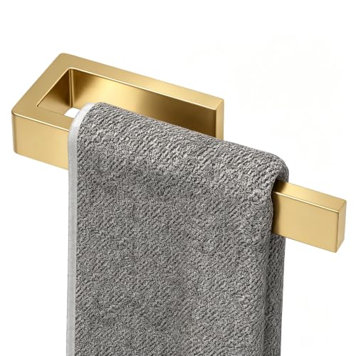 Image of HUFEEOH Wall Mount Towel Holder, Stainless Steel Bathroom Towel Bar, Drill-Mounted Heavy Duty Towel Rack for Kitchen, Bathroom & Laundry
