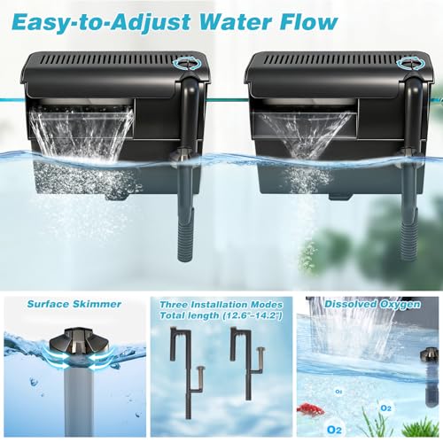Image of Large Hang on Back Aquarium Filter w / U-V Light for 40-150 Gallon Fish Tank