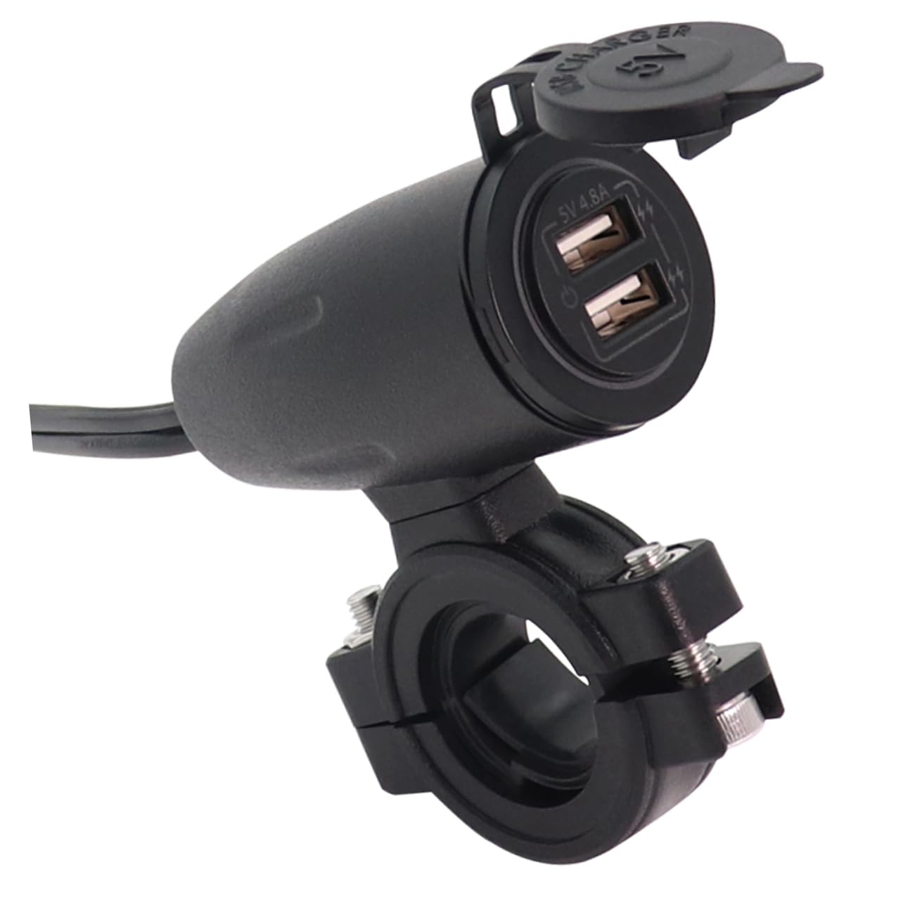 RORPOIR 12/24v Universal Motorcycle Car USB Charger 4.8a Waterproof Scratch-Resistant Abs for All Devices