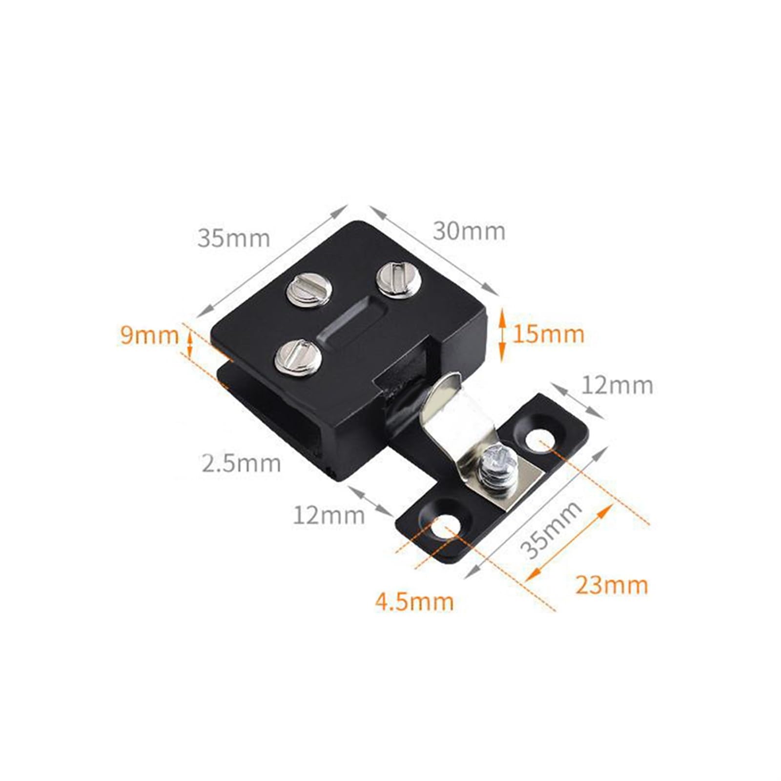 Cerradas de puertas de vidrio Bisagras for mamparas de ducha, herrajes for mamparas de ducha, abrazaderas for puertas de vitrinas de cristal, herrajes for muebles, bisagras con tornillos for 4-5 mm, 2