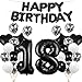 Luftballon zum 18. Geburtstag, Dekoration, schwarz, 18 Luftballons, "Happy 18th Birthday", Partyzubehör, Nummer 18, Folie, Mylar-Ballons, Latex-Ballon, Geschenke für Mädchen, Jungen, Frauen, Männer