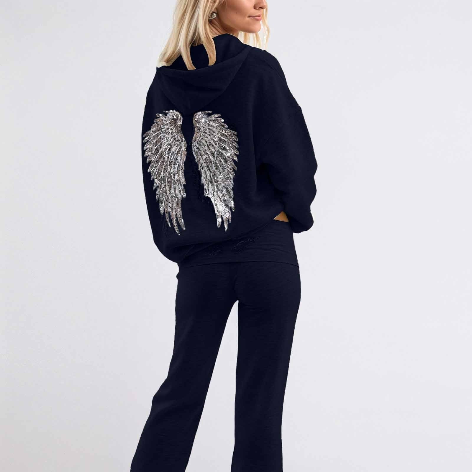 Tuta Pantaloni Donna Elegante con Paillettes per Stagioni Autunnali e Festività