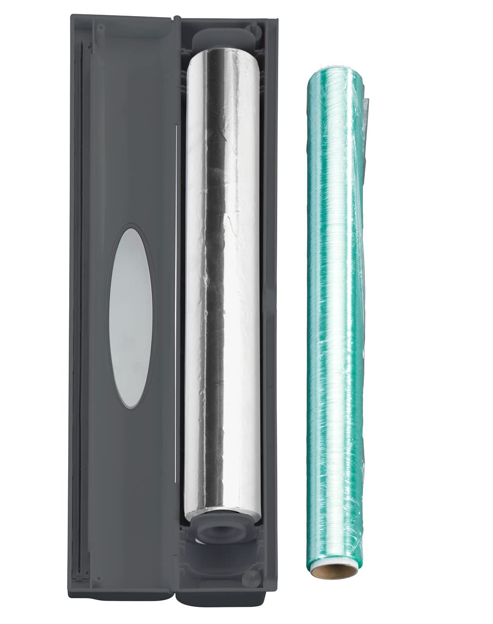WENKO Folienschneider Perfect Cutter L Anthrazit 2er Set 2er Set, Folienspender Grau - Anthrazit