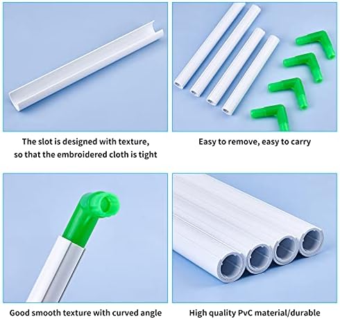 OLYCRAFT Plastic Cross Stitch Frame Quilting Needlepoint Tool Embroidery Frame Green Plastic Clip Frame for Embroidery Cross Stitch - 13 x 11 Inch