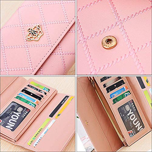 ZhengYue PU Leather Wallet for Women Crown Ladies Girls Coin Zipper Long Purse,Female's Money Bag with Multiple Card Slots and Card Holders Phone Pocket - Image 5