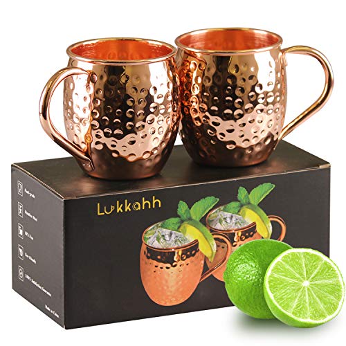 Moscow Mule Copper Mugs - Set Of 2 - HANDCRAFTED Food Grade Stainless
