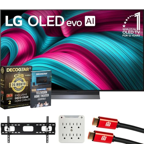 Image of LG 55 inch C5 OLED evo 4K UHD Smart webOS TV (2025) Bundle with CPS Exclusive 26 Month Protection, 2X HDMI Cable, Wall Mount, 6-Outlet Surge Adapter & Deco Gear Complete Home Theater Beginner's Guidebook