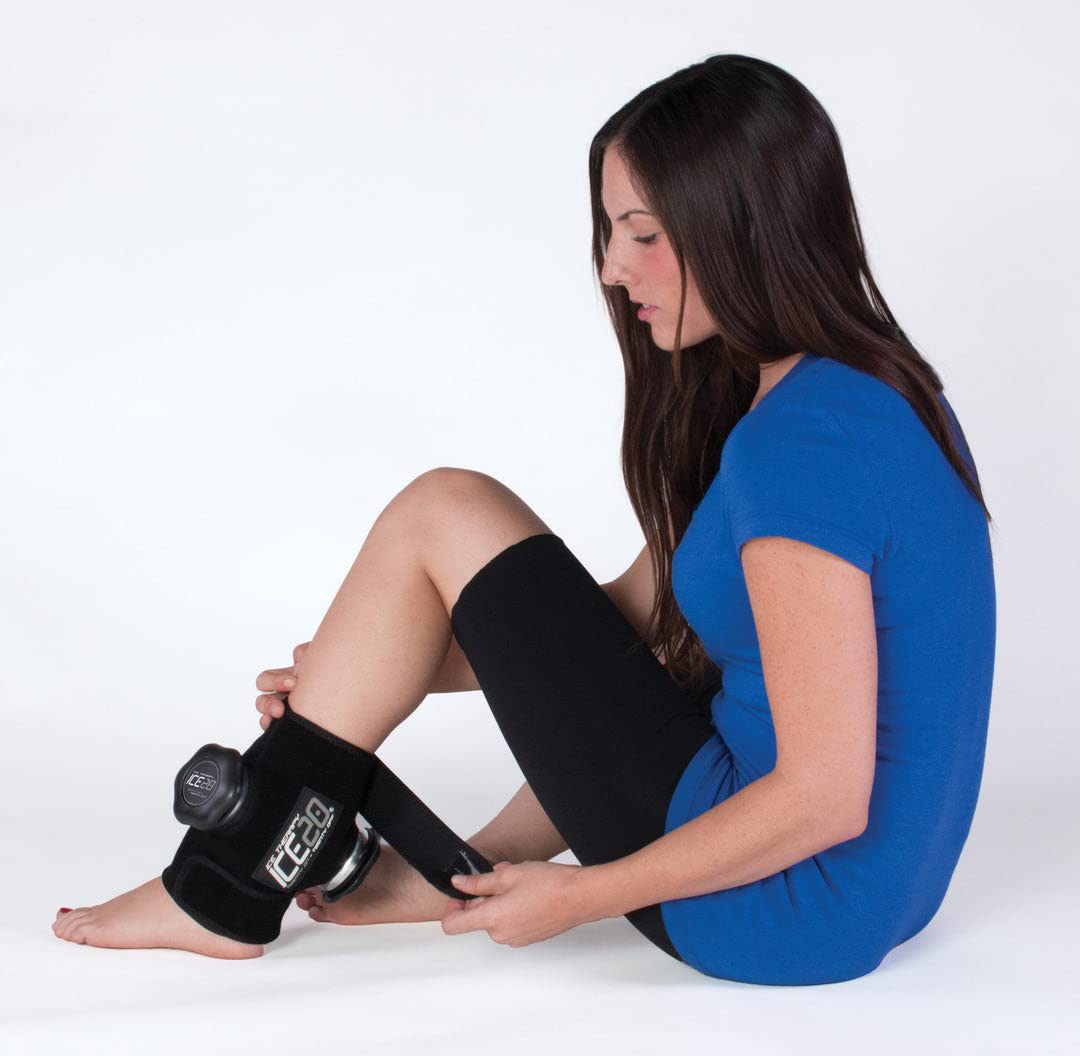ice2 0 Doble Tobillo Hielo Terapia Wrap (Ice-dbl-Ankle) - Ice-Dbl-Ankle, Double, Negro