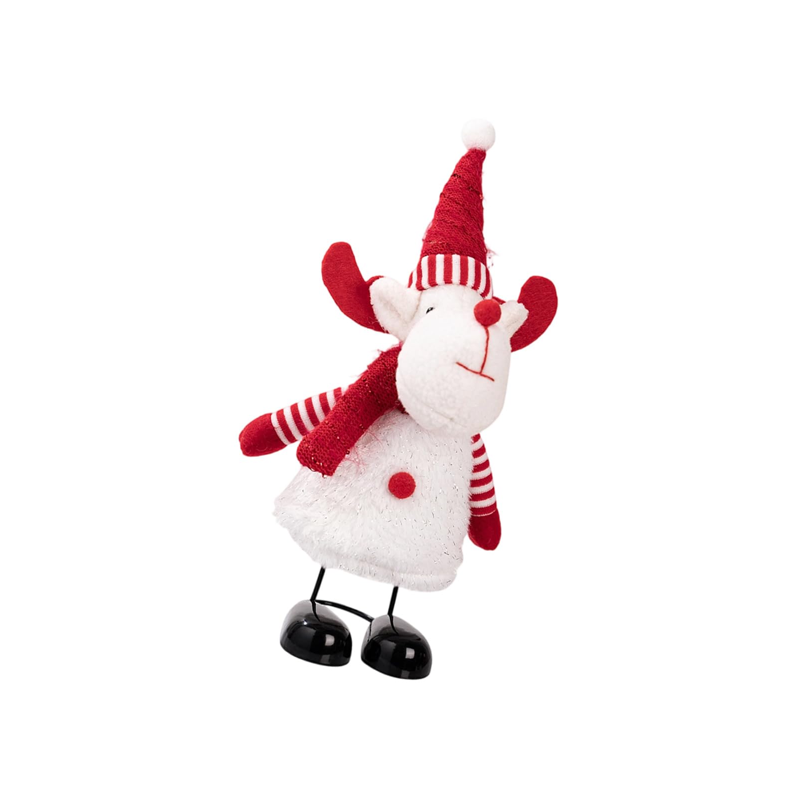 Carotoe A Christmas Themed Bouncy Spring Base Snowman Sant Ornament For Holiday Tabletop Shelf Decoration Set Snowman Wobbly Desk Ornament
