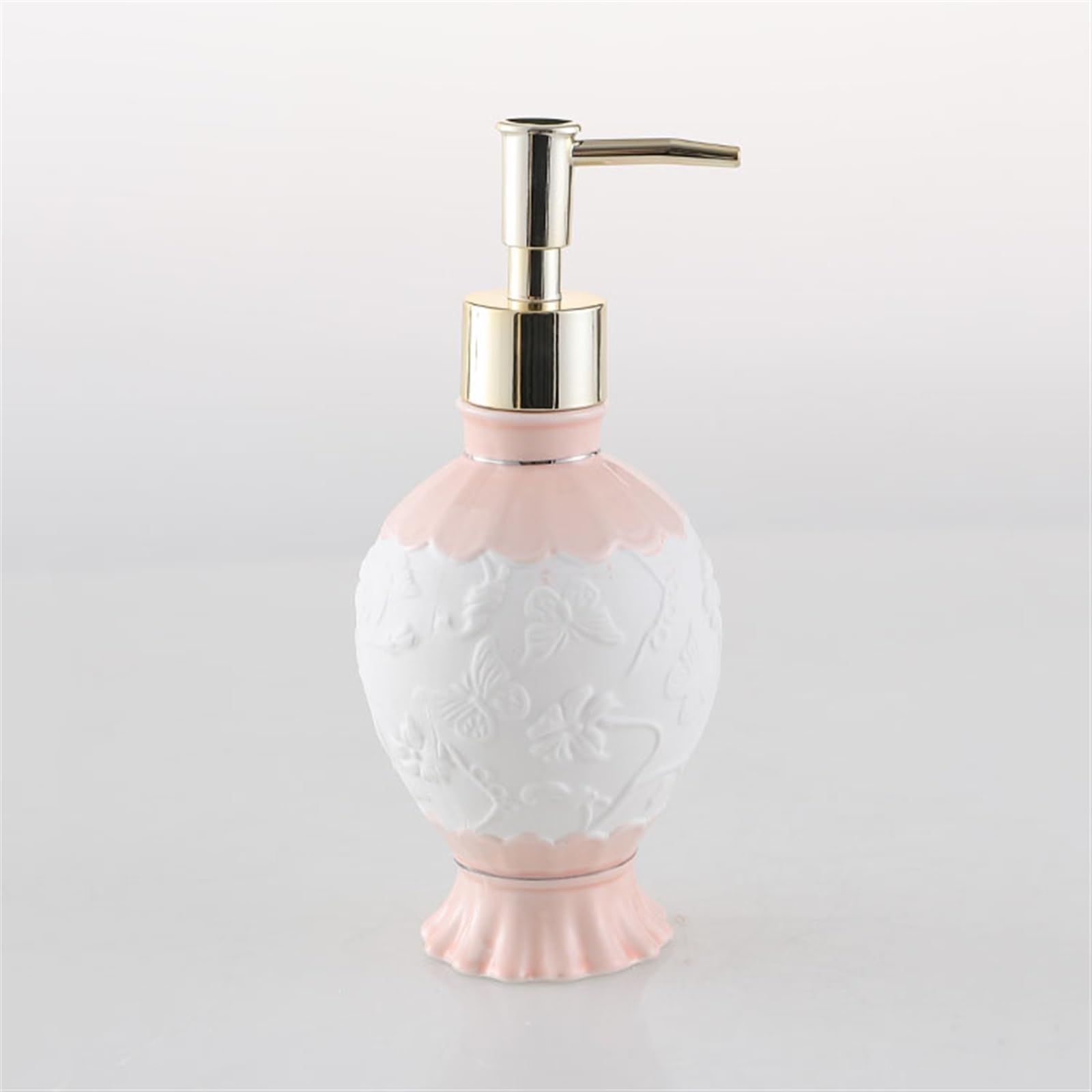 Dispenser di sapone Dispenser di sapone da bagno per lozione shampoo piatto sapone pompa di sapone in ceramica bottiglia di sapone rosa per cucina bagno dispenser pompa a mano