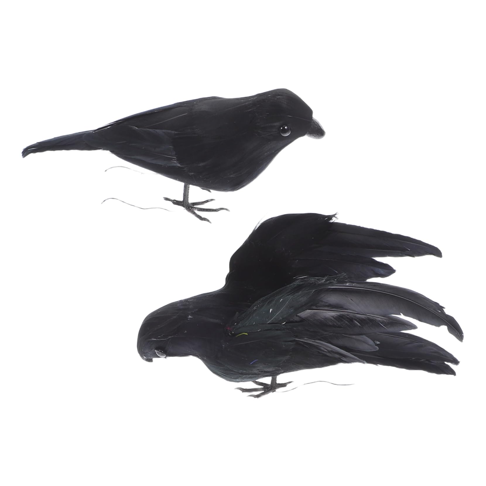 Plumes réalistes noires Yardwe accessoires durables pour maison et jardin