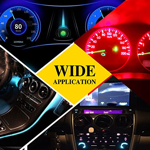 OtpOutopa Guage Cluster Speedometer Light Bulbs Super Bright 17 18 27 37 58 86 2721 Bulb T5 B8.5d COB 1SMD Led Dashboard Dash Cluster Speedmeter Instrument Panel LED Light Bulbs (Red,30PCS)