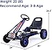Costzon Go Kart for Kids, 4 Wheel Off-Road Pedal Go Cart w/Adjustable Seat, Steering Wheel, 2 Safety Brakes, EVA Rubber Tires, Ride-On Toys for Boys & Girls, Outdoor Racer Ride On Pedal Car (Blue)