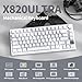 YINDIAO ATTACK SHARK X820 Ultra Gasket Mechanische Tastatur mit TFT-Bildschirm und Knopf, 75% ANSI-Layout, 2,4 GHz/BT/Wired, 5 Sound-Absorbing Foams, Hot-Swap, für PC, MAC (Weiß, Gift Switch)