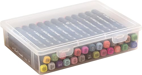 Contenedores de almacenamiento de plástico con tapa de pestillo para suministros de manualidades, crayón, caja de lápices, fotos, cinta washi