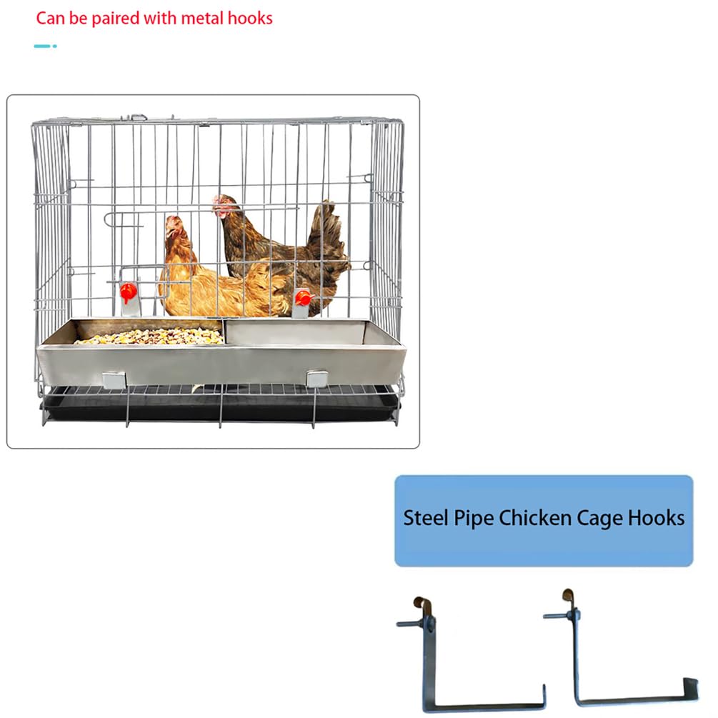 Comedero para Pollos Acero Inoxidable 20/40/50/60 Cm Rectangular Profundo Cajas Jaulas Pollos Comederos Colgantes Antiderrame Equipo De Alimentación Aves Corral,Plata,L60*H4.5*W11