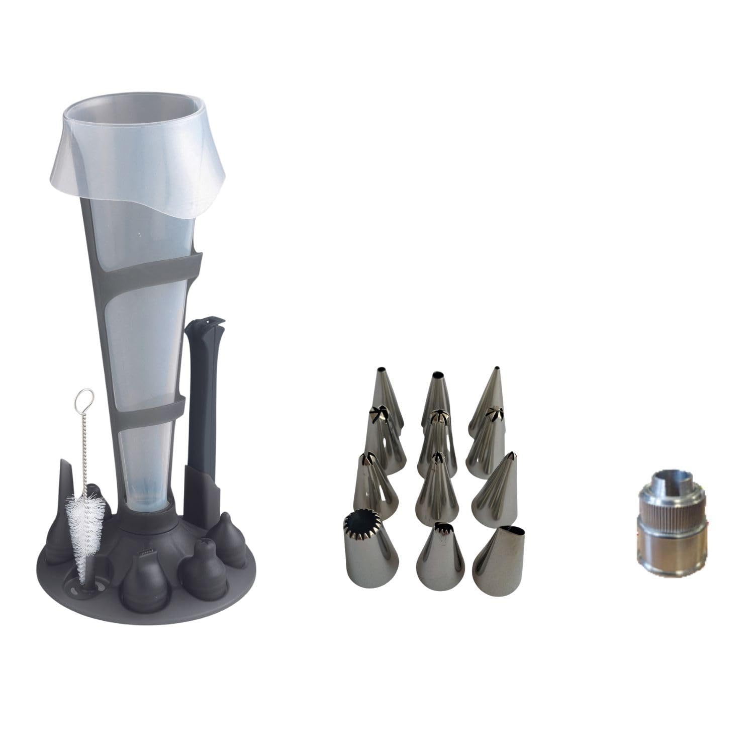 Set Poche à Douille Professionnelle Mastrad 1L avec 12 Douilles Inox et Support