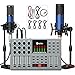 Podcast Equipment Bundle For 2, Keten Audio Interface with 48V & 3.5MM XLR Condenser Microphones for All-In-One DJ Mixer, Smartphone & PC, Perfect for Podcasting, Recording, Singing, Streaming, Gaming