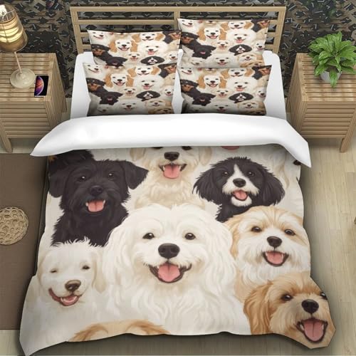 Housse de Couette Chat Mignon Microfibre Imprimé 3D Confortable Léger Super King 260x220 - 5