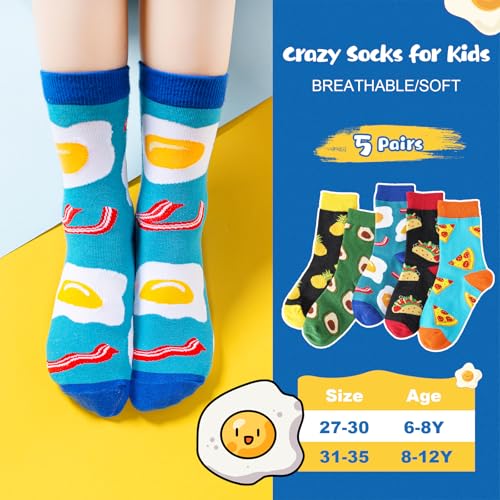 Crazy Socks for Kids Boys Socks 10-12 Years Old Silly Funny School Dress 6-8 Fun Pizza Sock Birthday Christmas Gift — view 3