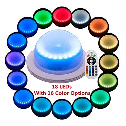 LACGO 16 Color Options Wireless Remote Control LED Furniture Light, 18 LEDs Rechargable Table Light, Garden Corridor Night Light, Perfect for Home, Wedding Decor with Outdoor Indoor Use(Pack of 1)