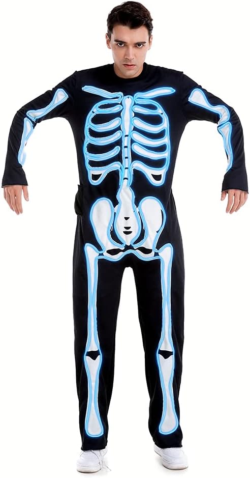 HSCTEK Adult Light-up Skeleton Costume(Updated EL Wire) - Image 2