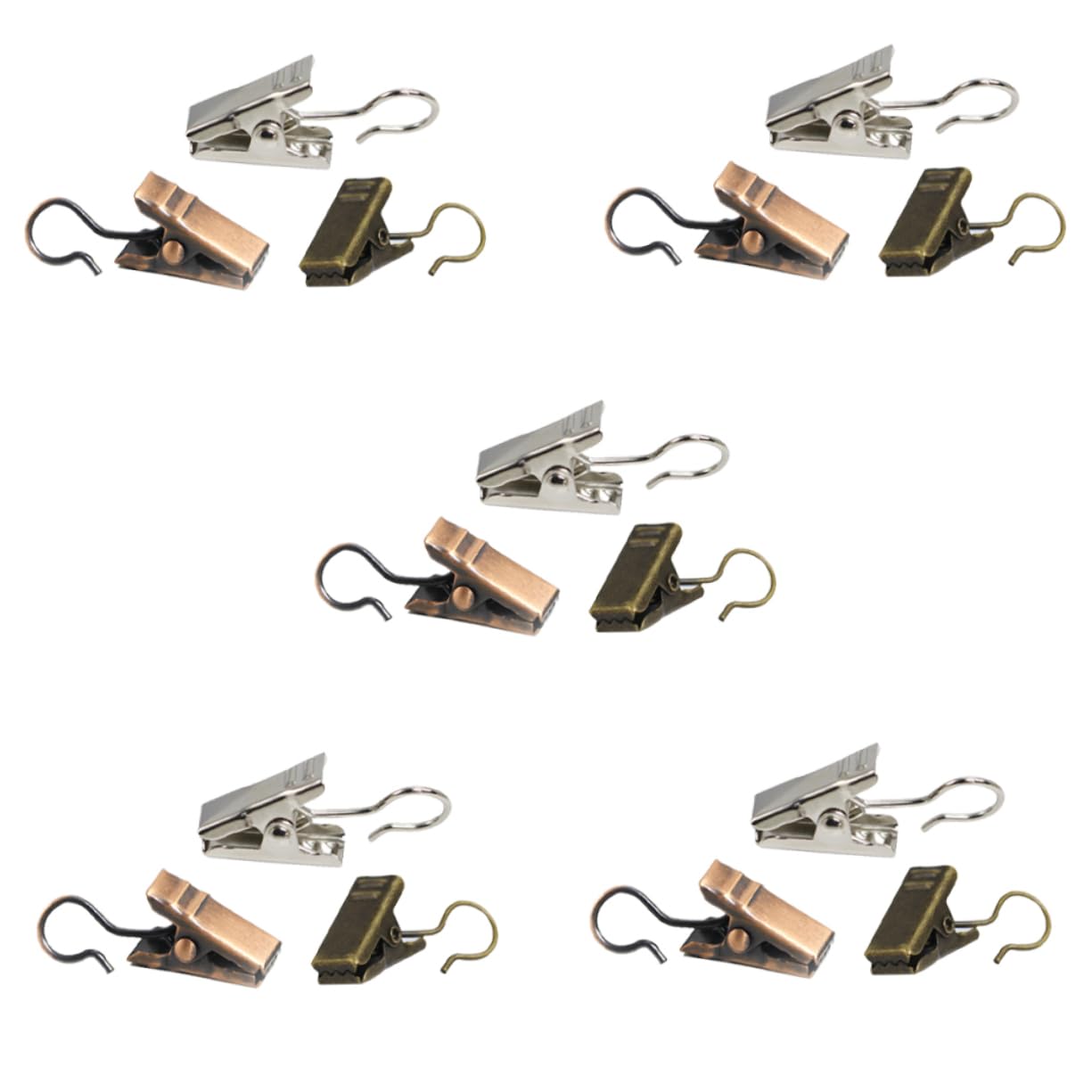 Ciieeo 180pièces Clips Acier Inoxydable pour Rideaux Métalliques Multi-Usage Accessoires De Décoration pour Photos Et Couleur Aléatoire