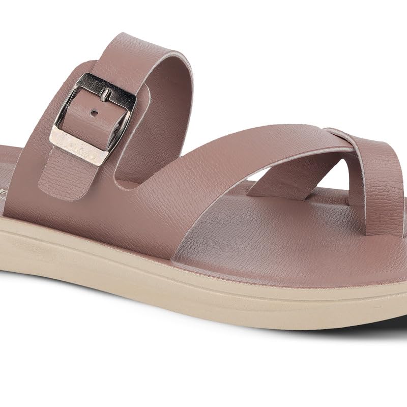 Image of WALKAROO Women Comfort Sandals|Adjustable Buckle Strap, Toe Loop Design, Soft Footbed, Lightweight Platform Sole|Casual Flats for office,Travel & all day use| WLR72048