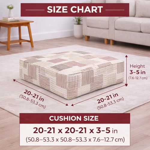 Image of STITCHNEST 'Contour Fit Series' Stretchable Printed Wooden Sofa Cover (Pack of 6) - Elastic Wooden Chair Cover | Wooden Sofa Seat Cover | Size - 20-21 x 20-21 x 3-5 in