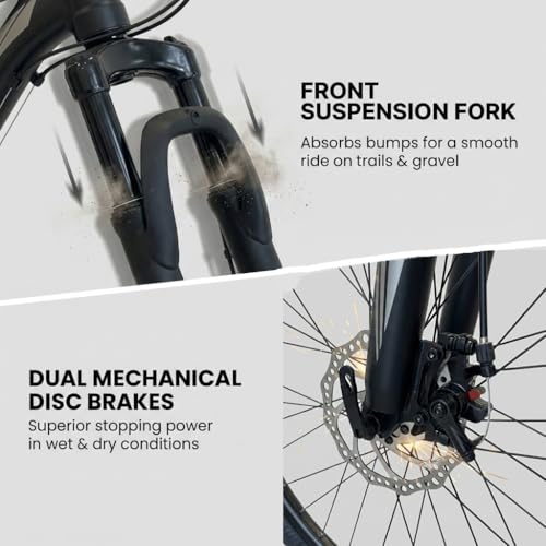 26/27.5 Inch Mountain Bike for Men and Women, Lightweight Aluminum Frame MTB with Dual Disc Brakes & 21-Speed Trigger Sh - Additional View