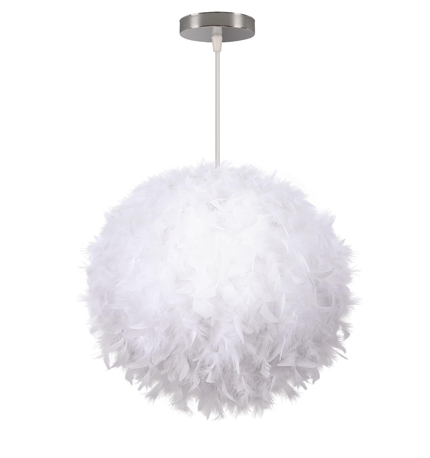 Suspension Plume Abat-Jour Suspension Décorative Moderne Plafond Plume Lampe E27 Socket 40W Convient pour Chambre, Couloir, Salon (Ampoule Non Incluse)