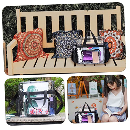 1pc Large Capacity Transparent Travel Handbag Lightweight Tote for Beach Swimsuit Daily Use Stylish Design for2