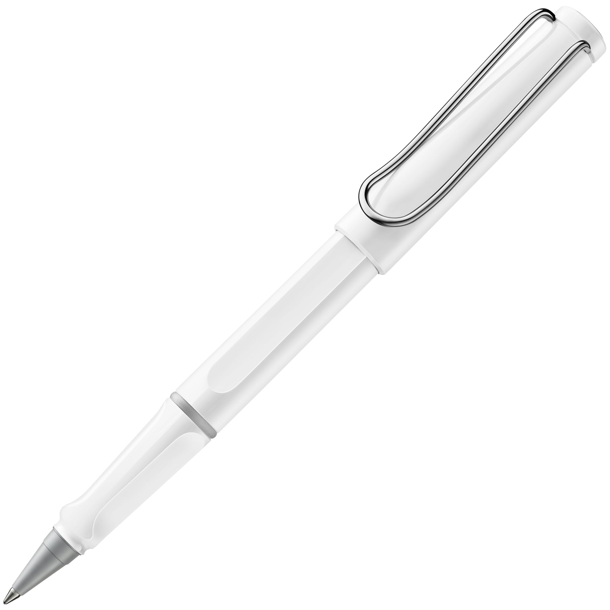 LAMY safari roll-ink white - Ink Cartridge Rollerball Pen with ergonomic grip & line width M - for pleasant long writing - made of robust ASA plastic - including LAMY T10 blue cartridge