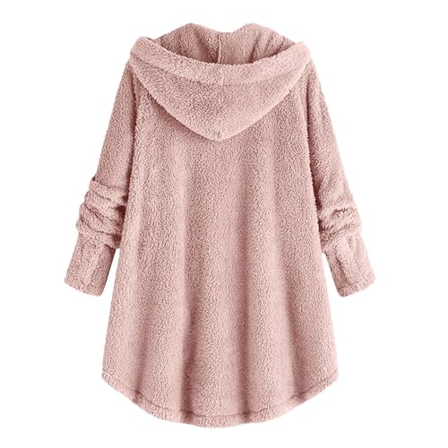Bed Jackets for Girls Plus Size Fuzzy Fleece Coat Kids Cozy Button Hooded Jacket 2025 Trendy Girls Sweatshirt 5-14 Years3