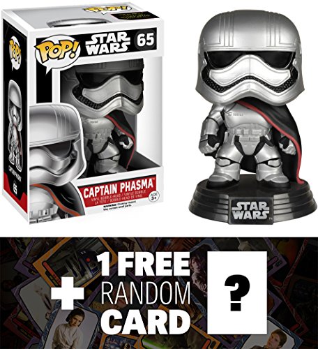 Star Wars Captain Phasma: Funko POP! x Vinyl Bobble-Head Figure w/ Stand + 1 Free Official Trading Card Bundle [62262]
