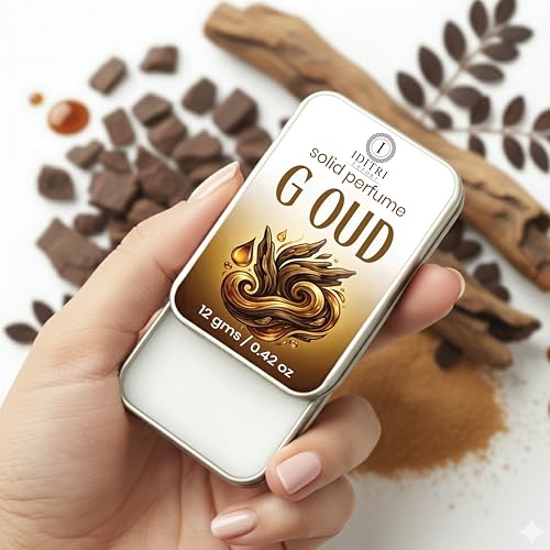 Image of Solid Perfume G Oud | Mogra | Alcohol Free Wax Perfume Balm, Long Lasting Pocket Fragrance Tin 12g, Non Greasy Smooth Glide, Travel Friendly | Date Night | Party Luxury Feel
