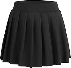 Bezioner Girls Pleated Tennis Skirt Golf Skirt with Shorts Inside and Pockets Sports Skirt Training School Uniform for Children