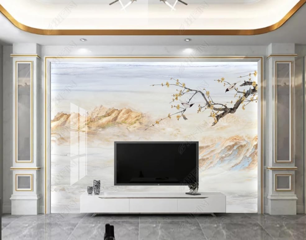 Papier peint intissé paysage magnolia poster geant mural decoration salon 450x315