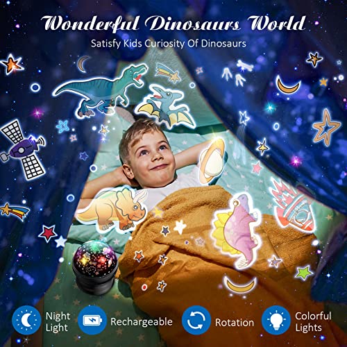 Devrnez Dinosaur Toys For Kids 3-5 2-In-1 Dinosaurs Star Projector For 4 5 6 7 8 9 10 11 12 Year Old Boys Gifts 360° Rotating Night Light Lamp For Age 4-8 Kid Bedroom Birthday Gift Toy #TOP1