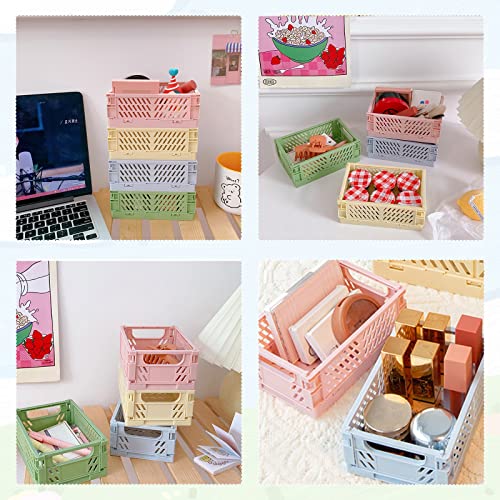 Aiuuee 6 PCS Mini Cestini Pieghevoli in Plastica